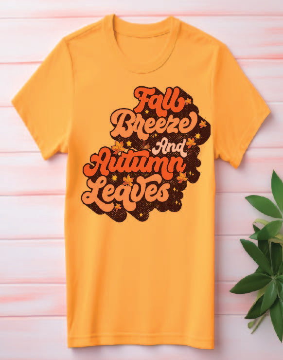 "FALL BREEZE AND AUTUMN LEAVES" Short Sleeve T-Shirt