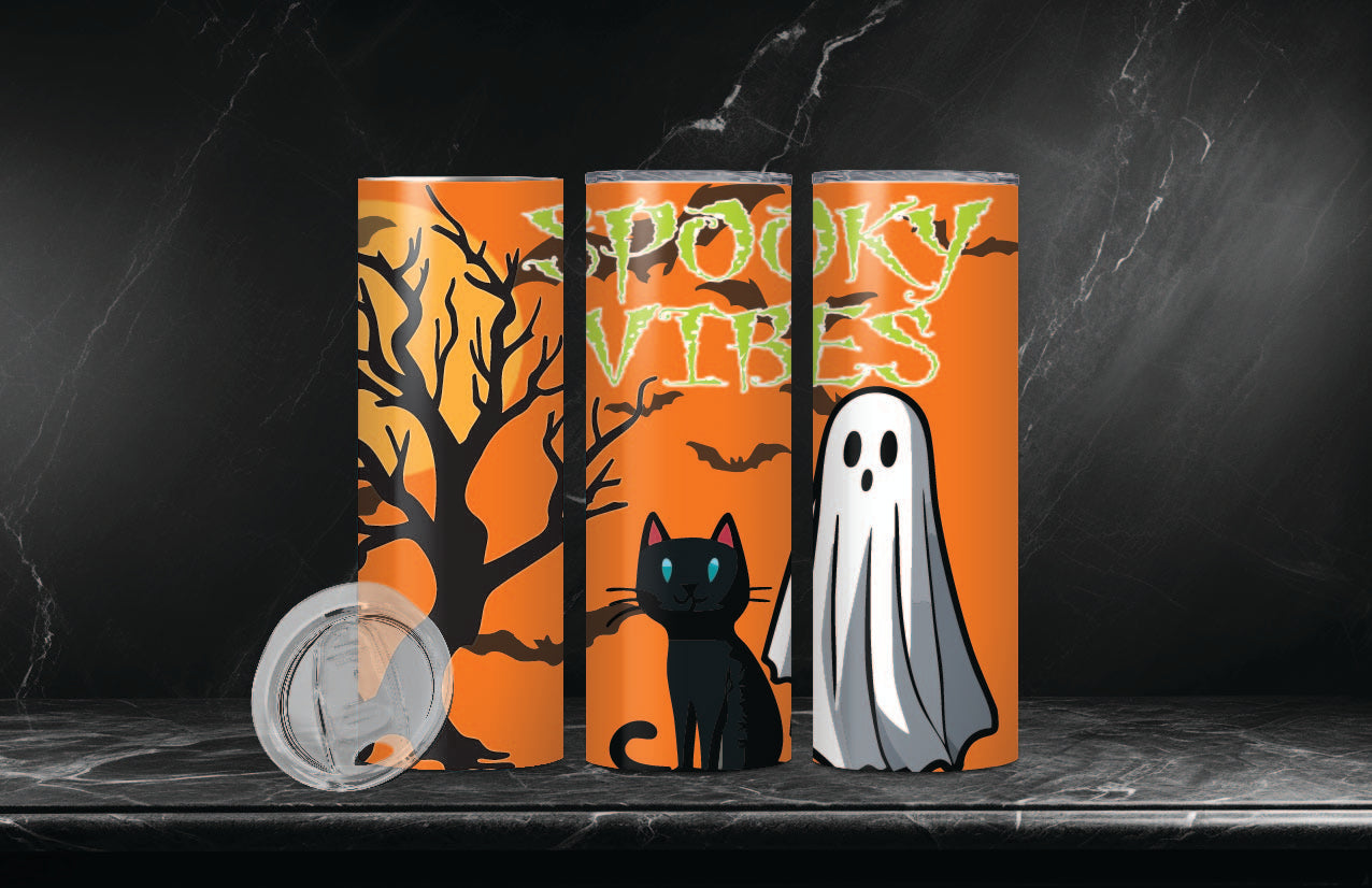 "SPOOKY VIBES" 20oz Skinny Tumbler