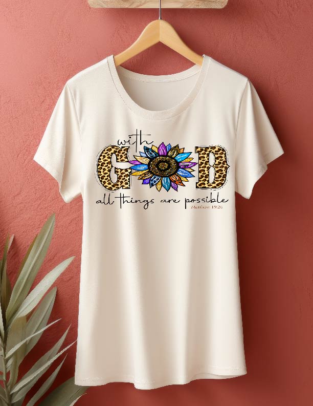 "WITH GOD ALL THINGS ARE POSSIBLE" Short Sleeve T-Shirt