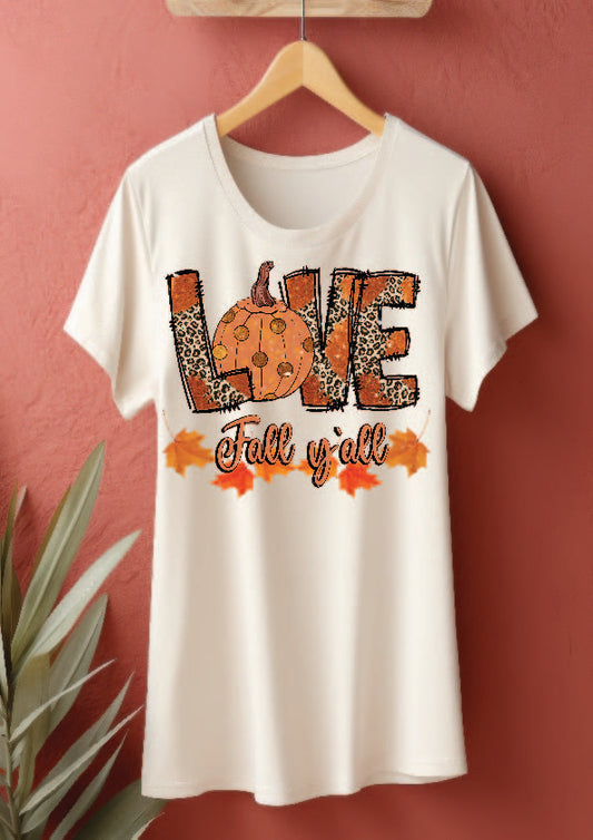 "LOVE FALL Y'ALL" Short Sleeve T-Shirt