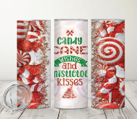 CANDY CANE WISHES" 20oz Skinny Tumbler