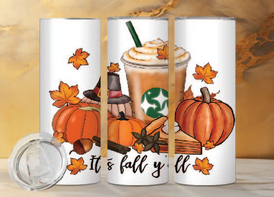 "IT'S FALL Y'ALL" 20oz Skinny Tumbler