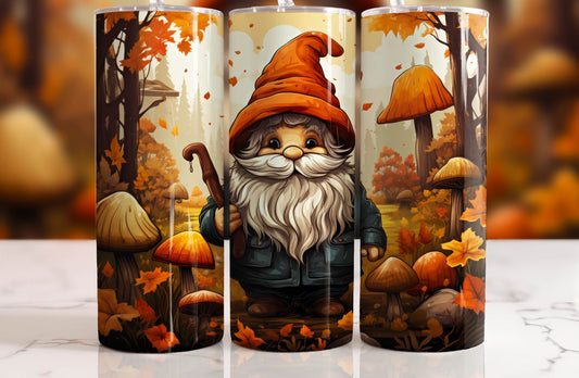 Gnome and Pumpkins 20oz Skinny Tumbler