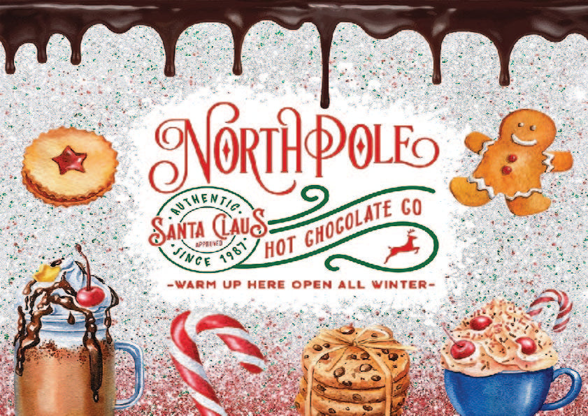 "NORTH POLE SANTA CLAUS HOT CHOCOLATE" 20oz Skinny Tumbler