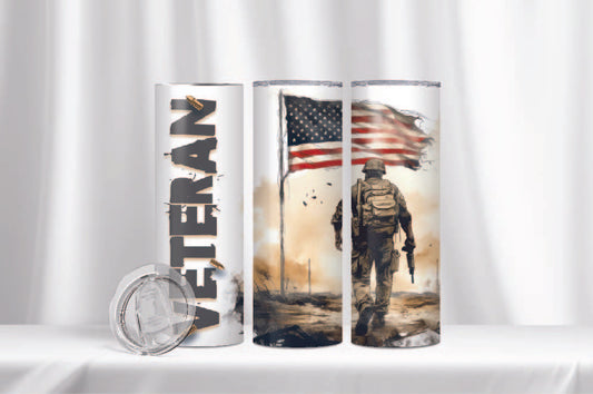 "Veteran" 20oz Skinny Tumbler