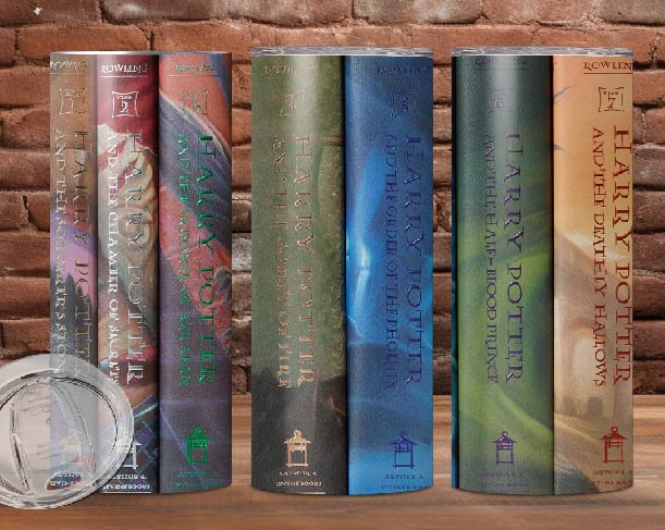 Harry Potter Book Spines 20oz Skinny Tumbler