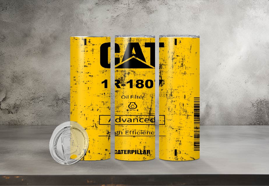 CAT Oil Filter 20oz Skinny Tumbler